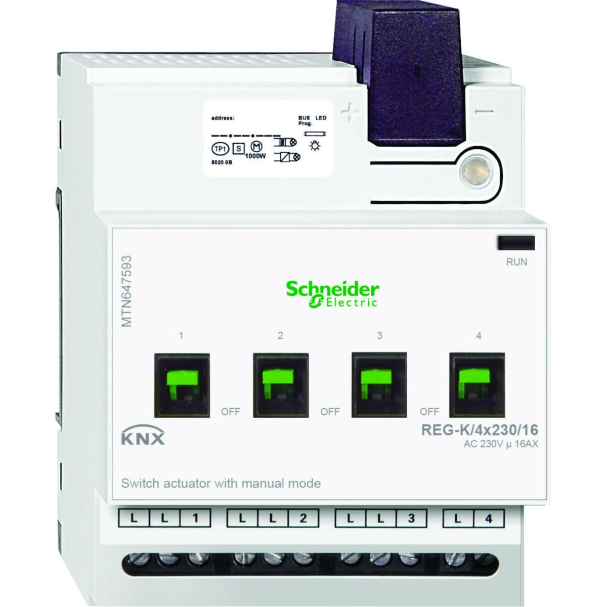 Brytaktorer för DIN-skena KNX, Schneider - BRYTAKTOR 4X230/16 DIN KNX