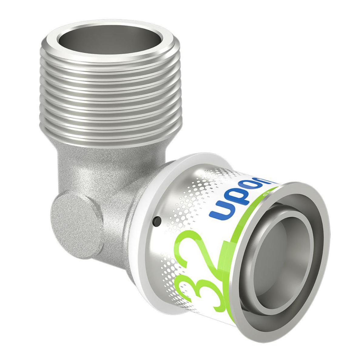 Angle transition, S-Press PLUS ext. thread, Uponor - S-PRESS PLUS ELBOW MALE THREAD 32-R1"MT