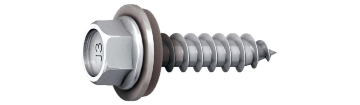 Screw ejot 6,5x stainless - Screw 6.5X38 A2 HEX w/gasket f/ wood stainless Ejot JA3 250