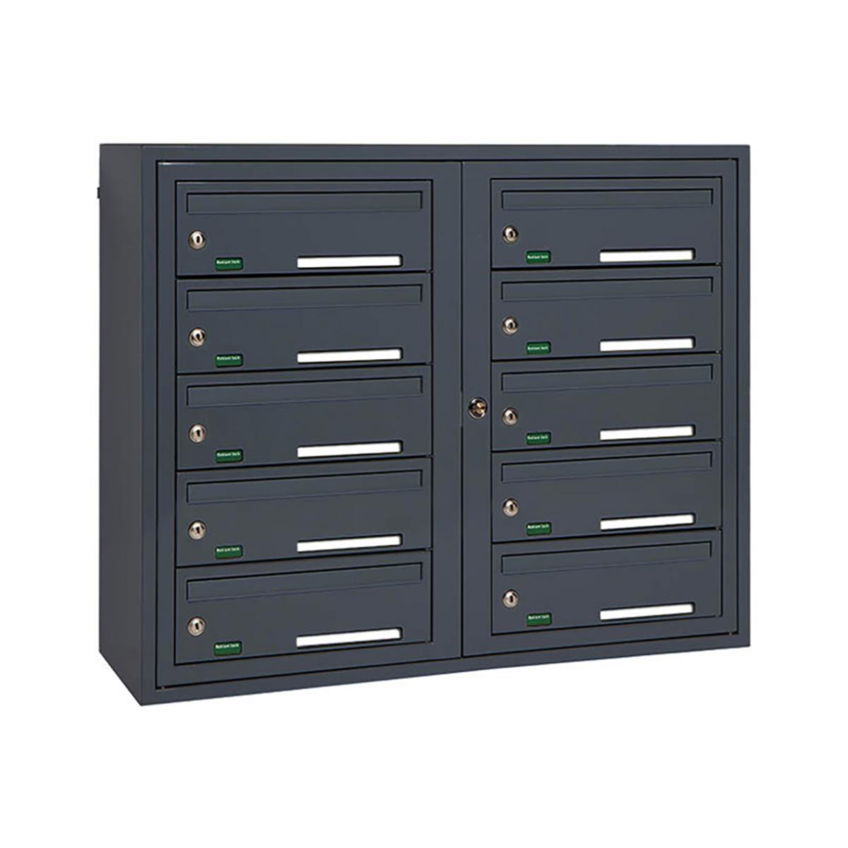 Fastighetsbox Svenskboxen Utomhus - FASTIGHETSBOX SVENSKBOXEN 2x5 10 FACK 955X740X310 MÖRKGRÅ