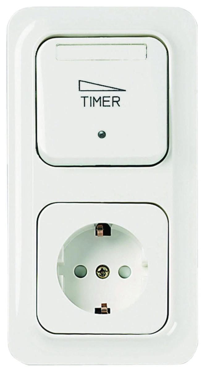Timer 2-polig med vägguttag - TIMER M.VU IP20 P-V 