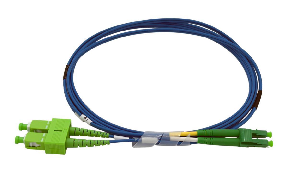 Fiberkablage FTTX SM Duplex SC/APC-LC/APC - KABL 2XSC-LC APC 0,5M BLÅ 41F-S2-SC-LC-0EA-BU