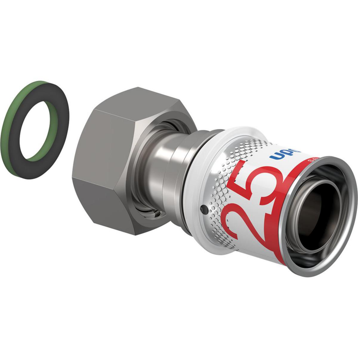 Rak övergång, S-Press PLUS Koppling med löpm. Uponor - UPONOR S-PRESS PLUS KPL M.LÖPM 25-G3/4"SN