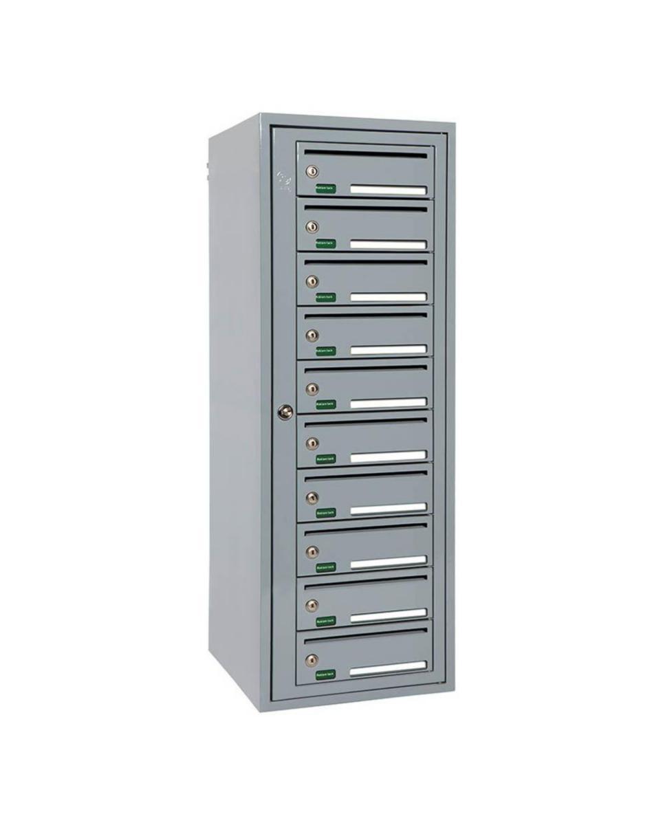 Fastighetsbox Svenskboxen Kompakt - SVENSKBOXEN KOMPAKT 1X10 20 FACK 400X1382X400 SILVER