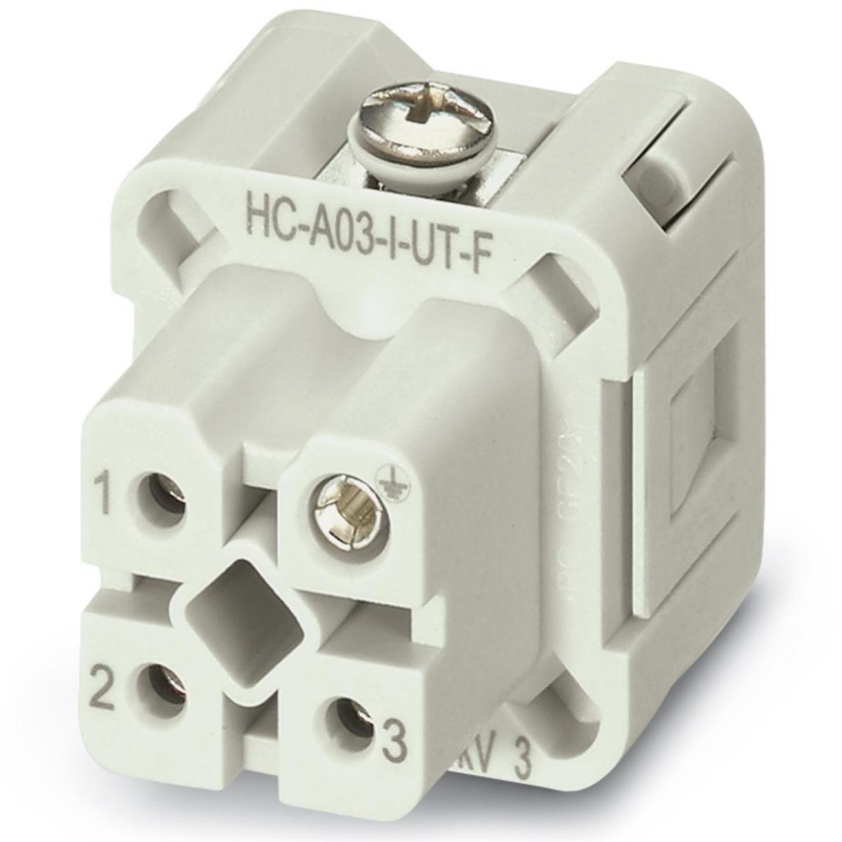 Insats HC-A - HYLSINSATS 3-POL + PE SKRUV HC-A03-I-UT-F