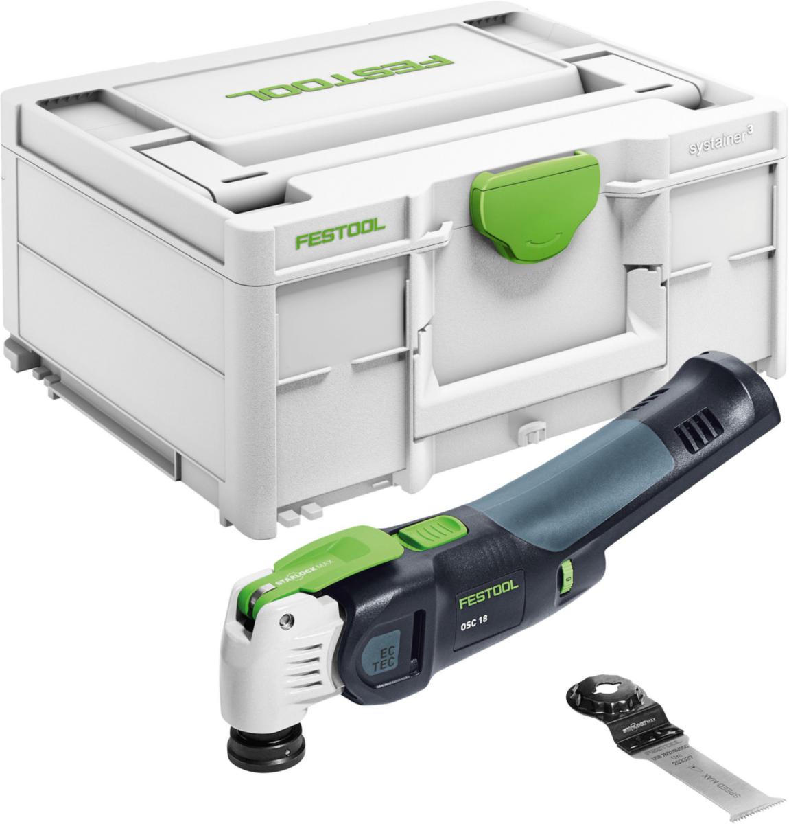 Multiverktyg Festool OSC 18 E-Basic VECTURO SOLO - MULTIVERKTYG FESTOOL OSC BASIC 18V. U. BATTERI. U. LADDARE