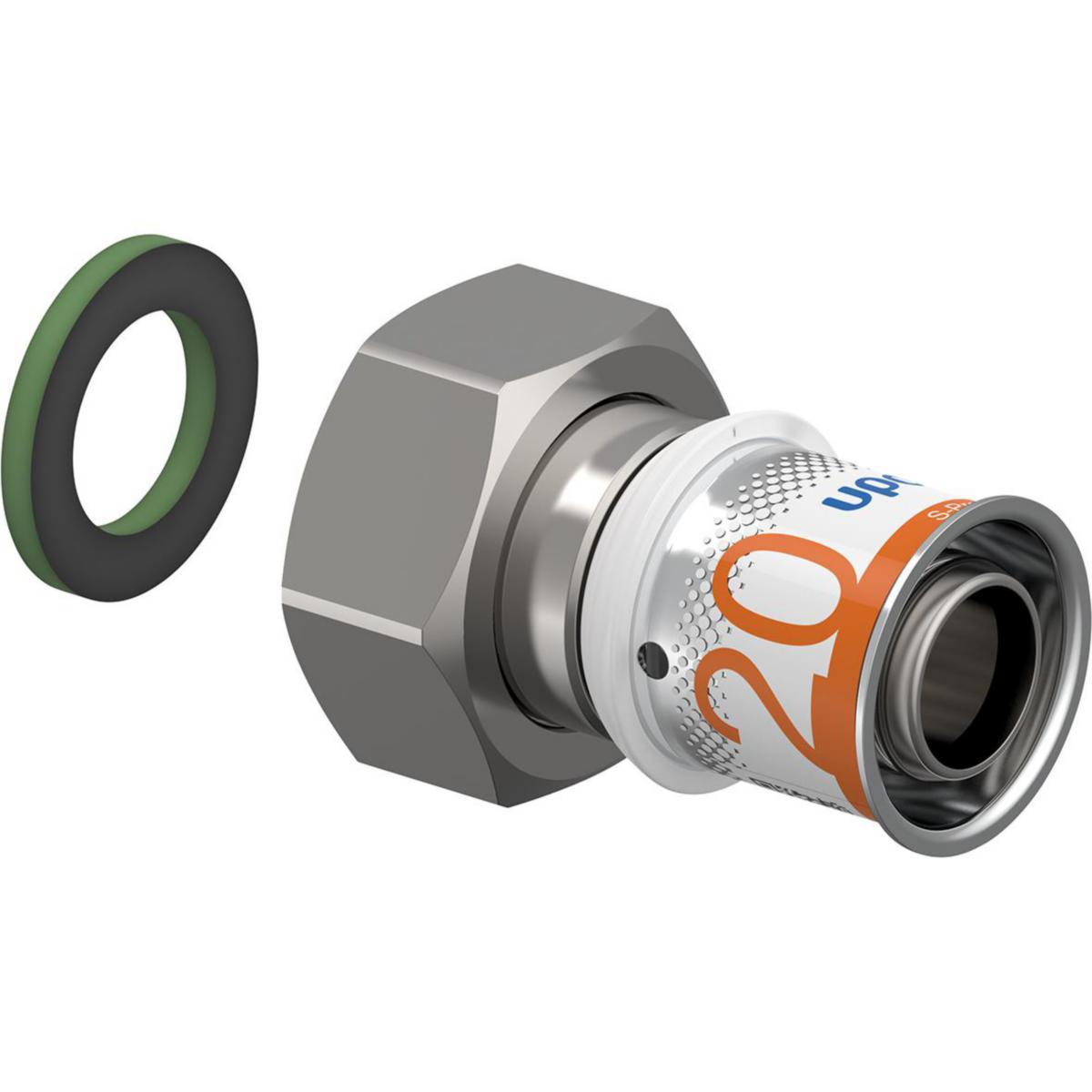 Rak övergång, S-Press PLUS Koppling med löpm. Uponor - UPONOR S-PRESS PLUS KPL M.LÖPM 20-G3/4"SN