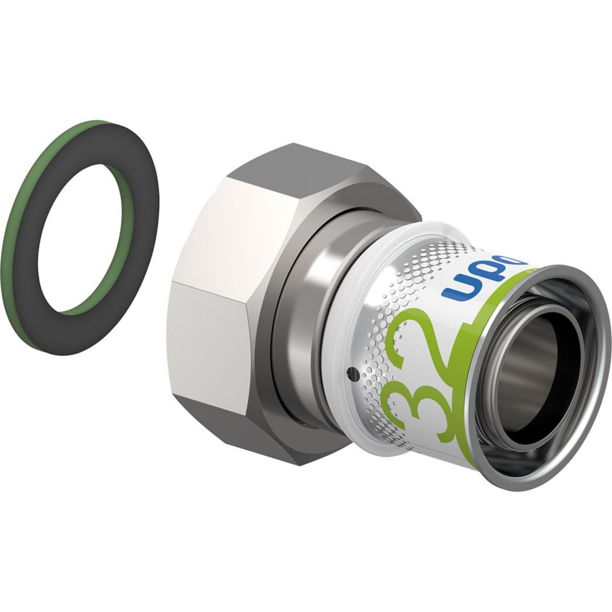Rak övergång, S-Press PLUS Koppling med löpm. Uponor - UPONOR S-PRESS PLUS KPL M.LÖPM 32-G1 1/4"SN