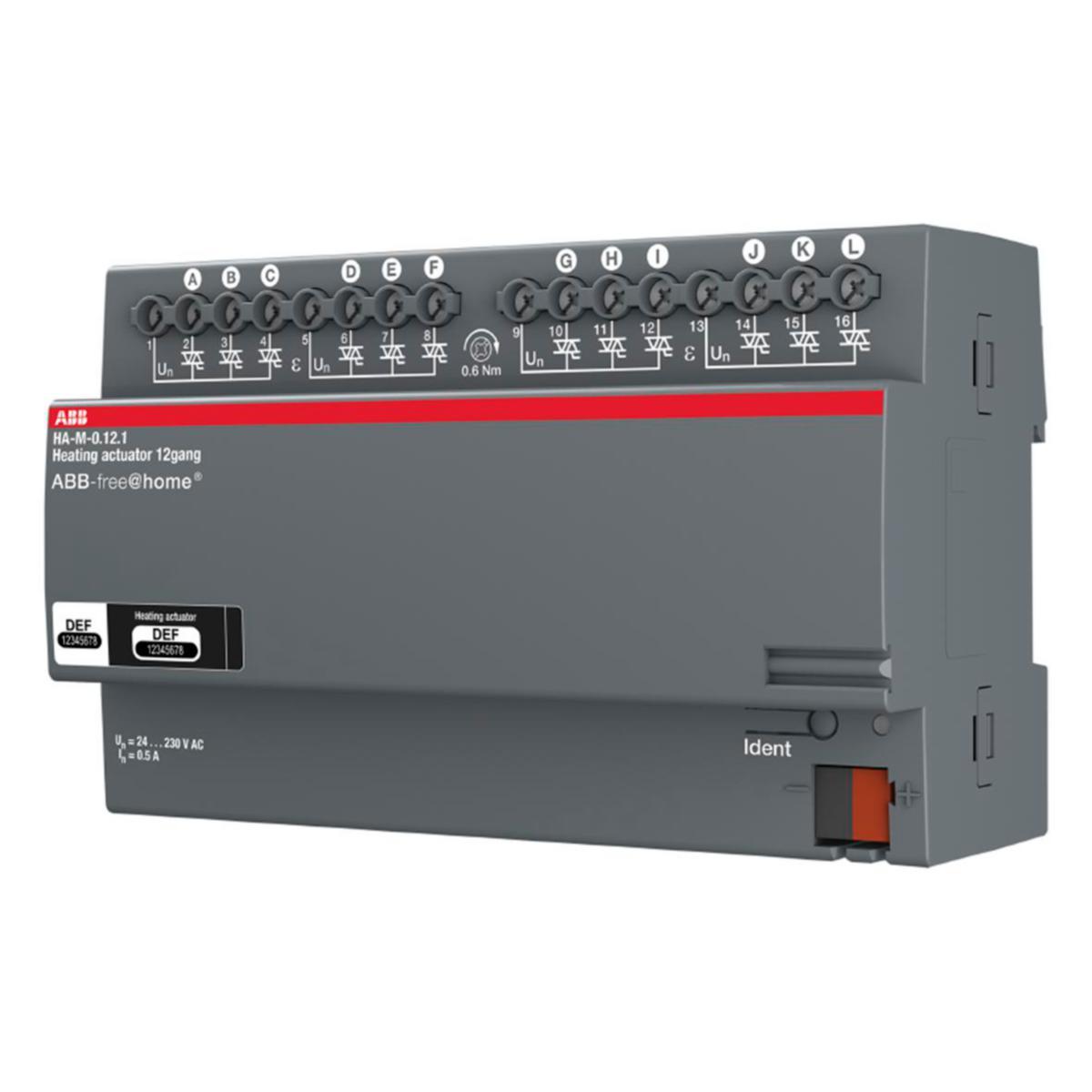 Värmeaktormodul för KNX, ABB - VÄRMEAKTOR 12-KANAL FAH HA-M-0.12.1