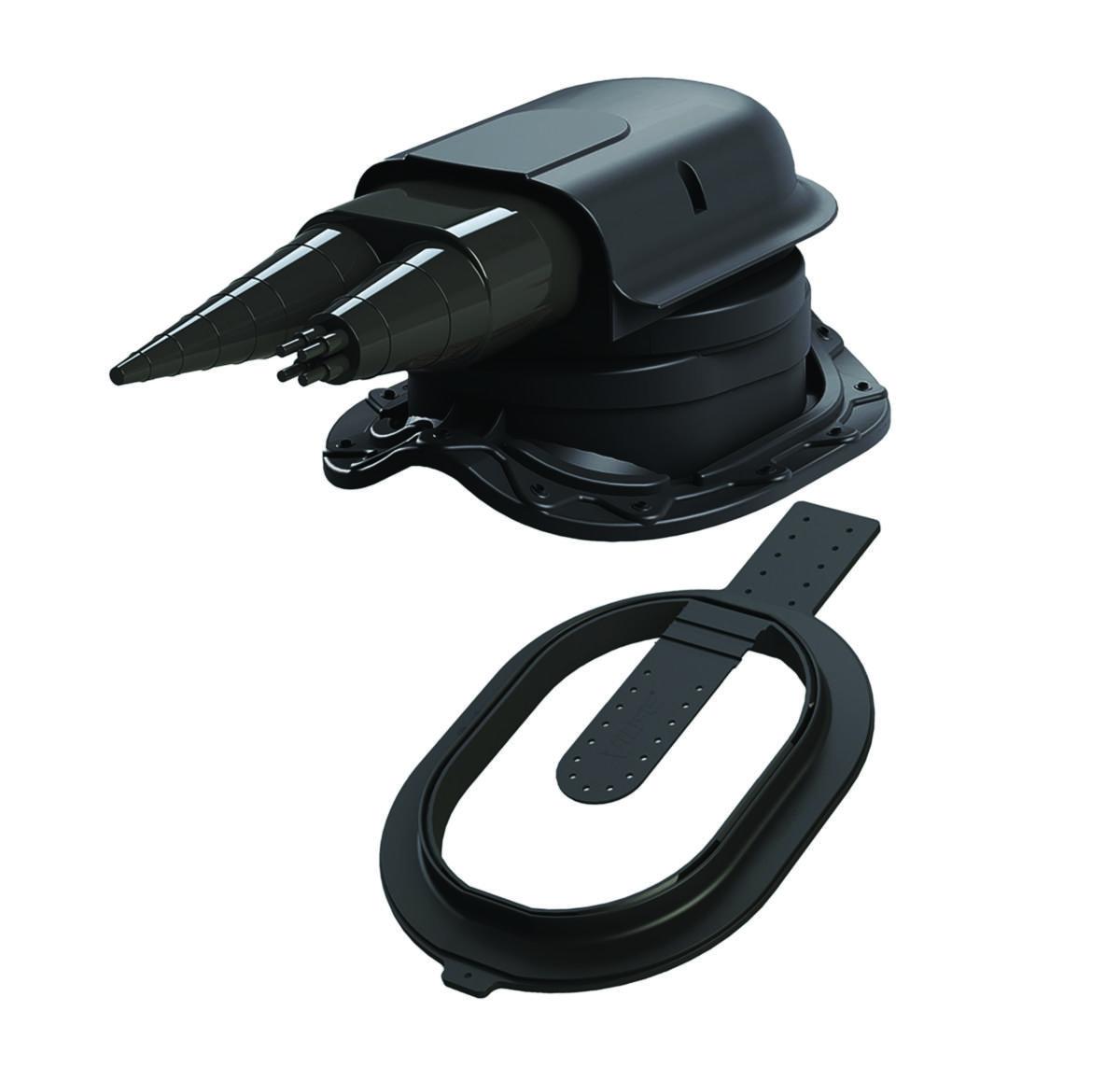 Solar Plåtpanne-genomföring, Vilpe - SOLAR PLÅTPANNE-SVART GFS INK. KABELGF 4-50 MM VILPE