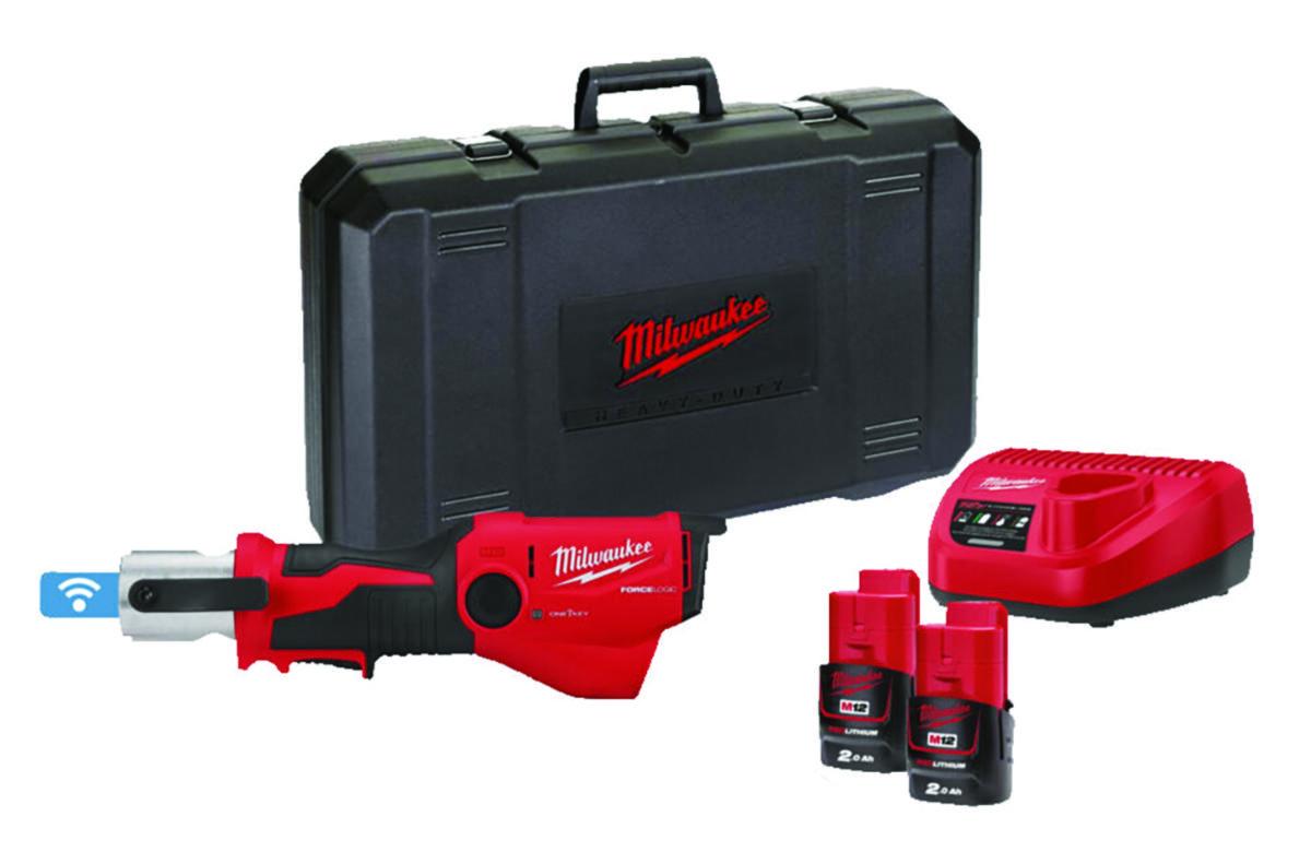 Pressverktyg Milwaukee M12 ONEHPT-202C - PRESSVERKTYG MILWAUKEE M12 ONE HPT-202C, 2X2,0 AH+LADDARE