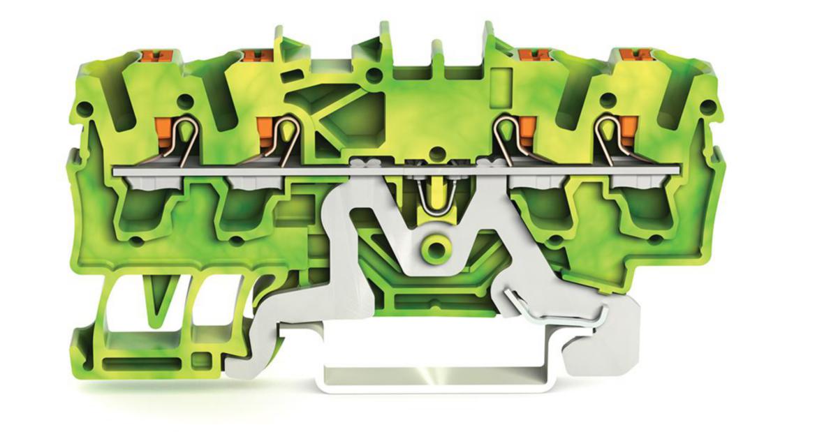Jordplint TopJob S 2202 - JORDPL 4X2,5MM² TRYCKKN GR-GUL 2202-1407