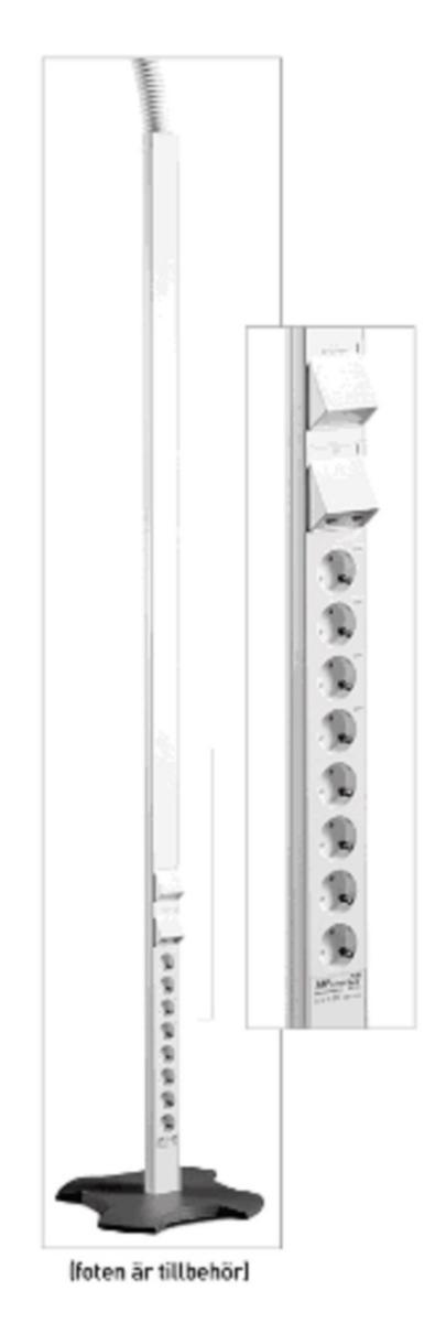 Freestanding output pole MP-Flex, MP-Bolagen - FLEX OUTPUT POLE U502V WHT 2100MM FREESTANDING
