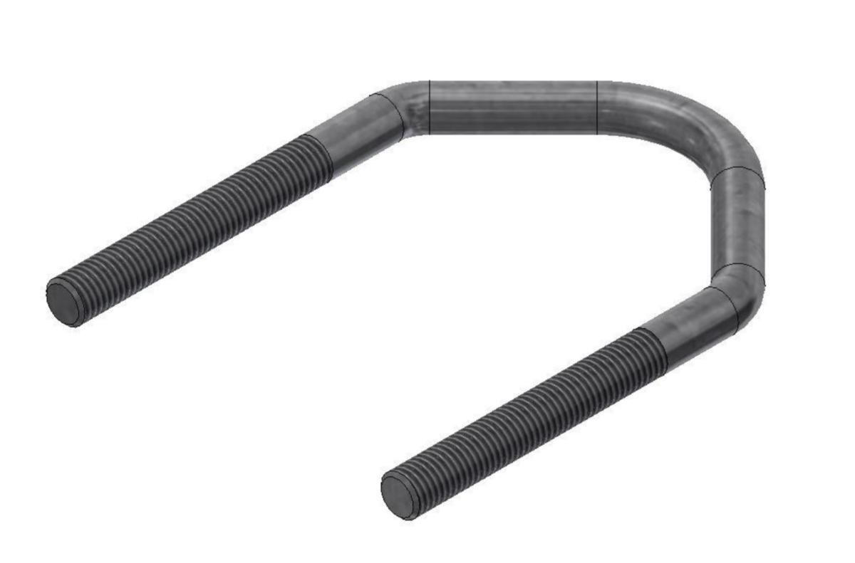 U-bygel utan mutter - U-BULT KORT M12 Ø60 - 90