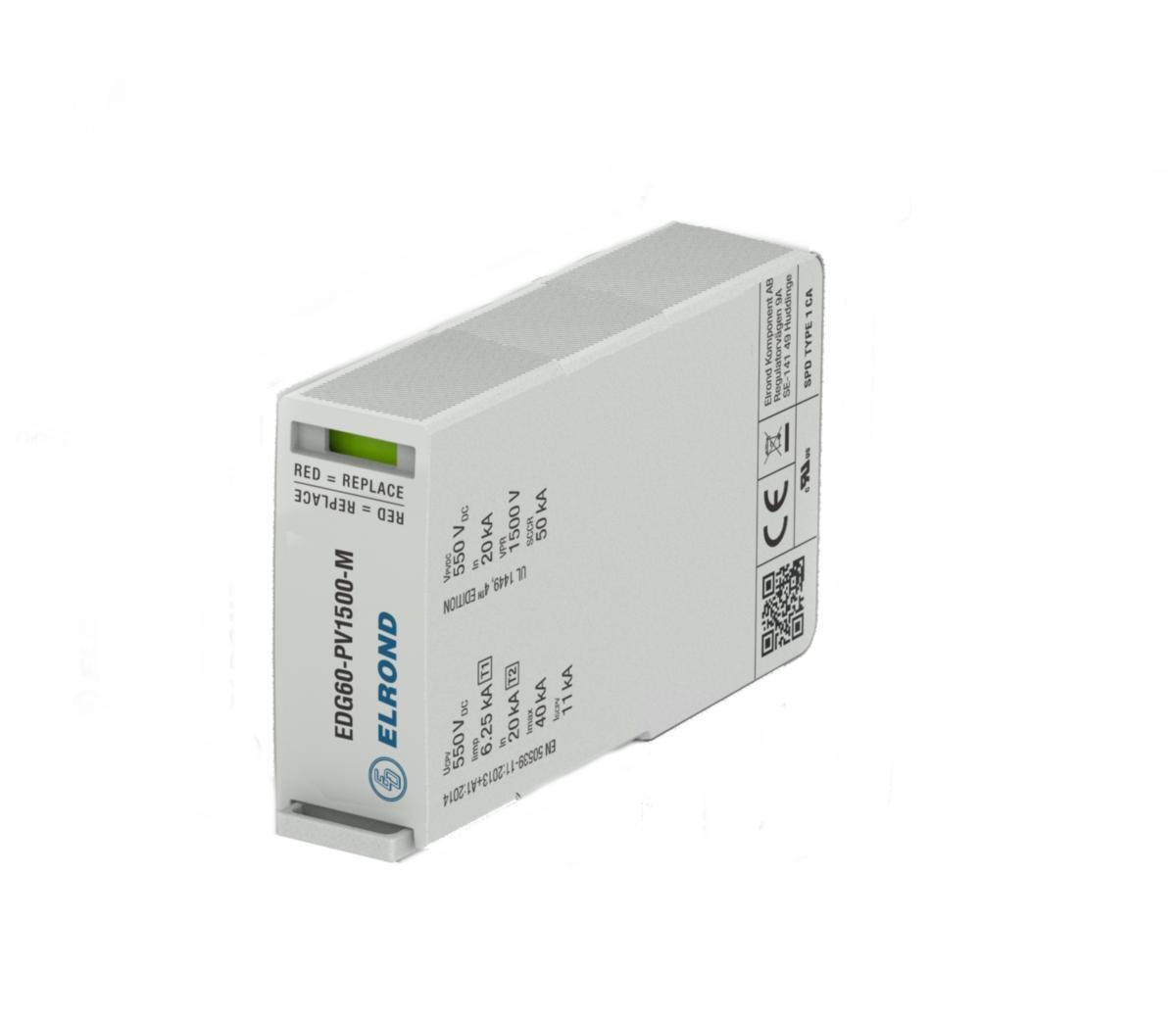 Reservpatron EDM60 typ 1+2 1100V +/1 - GROVSKYDD 1500V SOLCELL +/- Reservpatron EDMG60-PV1500-M