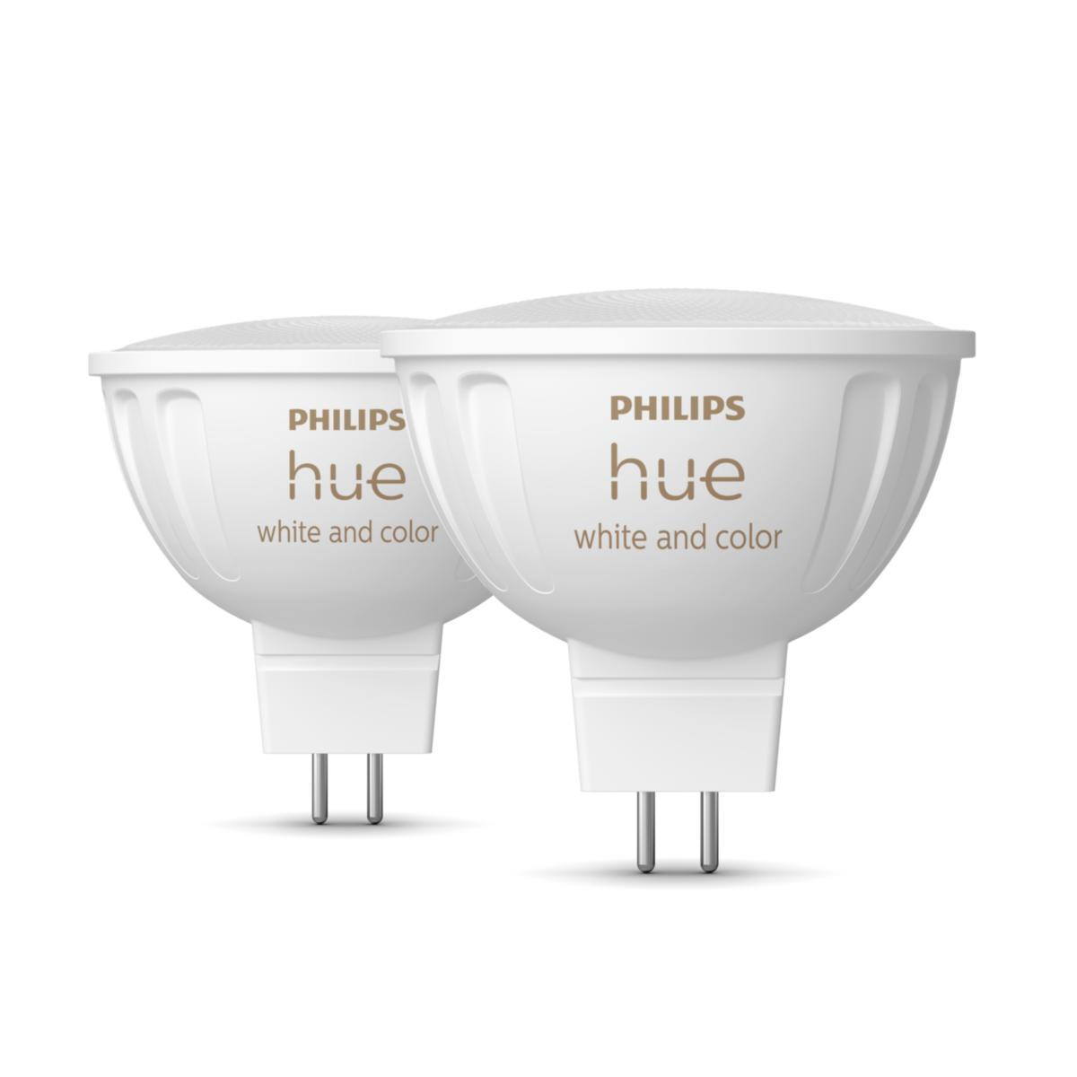 Ljuskälla MR16 HUE, RGBW - PHILIPS HUEWCA 12V MR16 2PACK 6.3W 12V 2000-6500K RGBW 400L