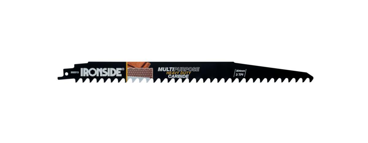 Reciprocating Saw Blade Ironside Wood/Brick Carbide - RECIPROCATING SAW BLADE 3T 3P IRONSIDE WOO/BRI 304X25 CARBID