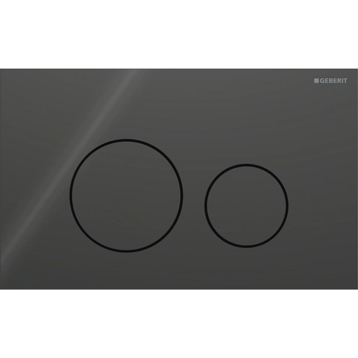 Spolplatta Sigma 40 Round, Geberit - GEBERIT SPOLPLATTA SIGMA 40 ROUND, DUBBEL, SVART GLAS