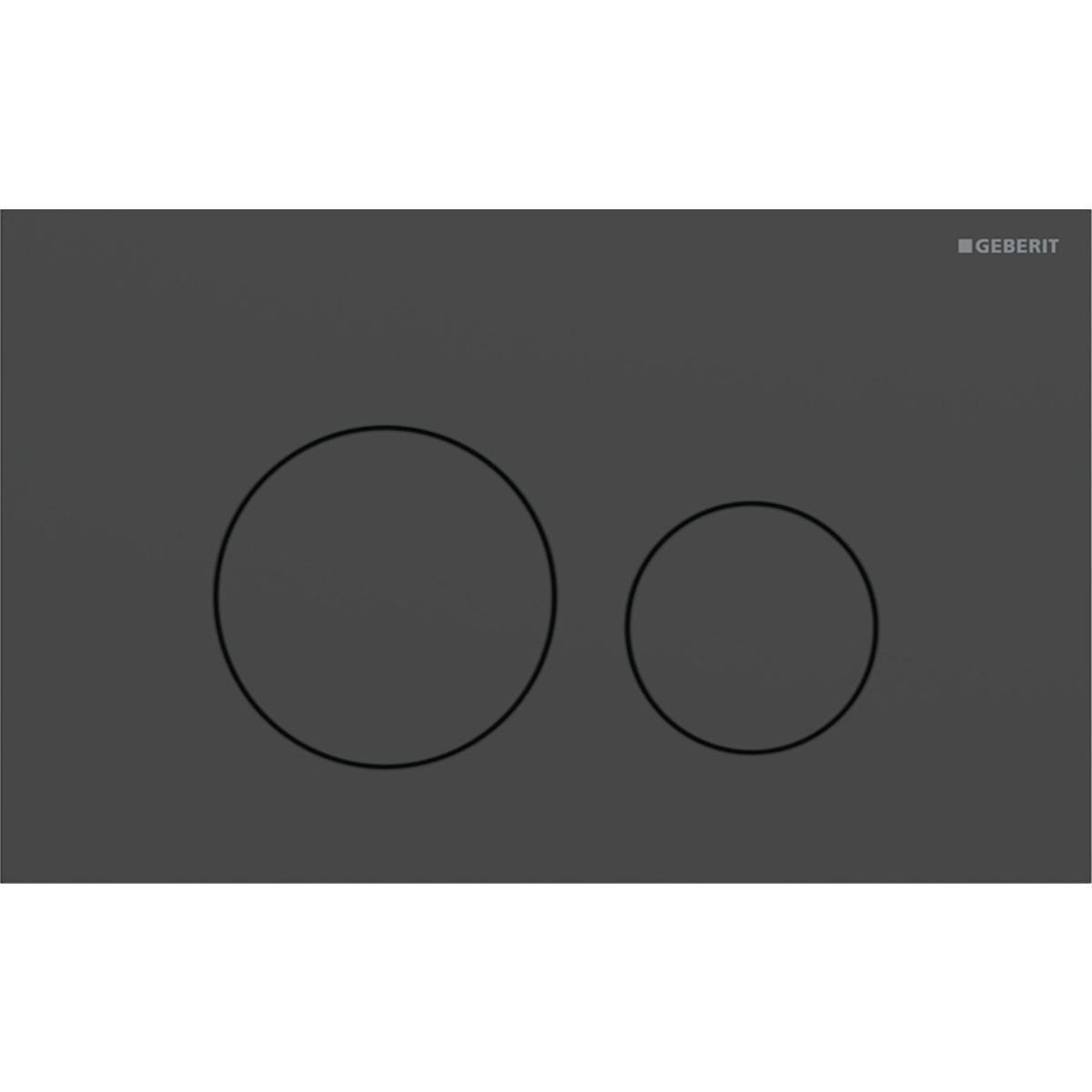 Spolplatta Sigma 40 Round, Geberit - GEBERIT SPOLPLATTA SIGMA 40 ROUND, DUBBEL, MATTSVART, RF