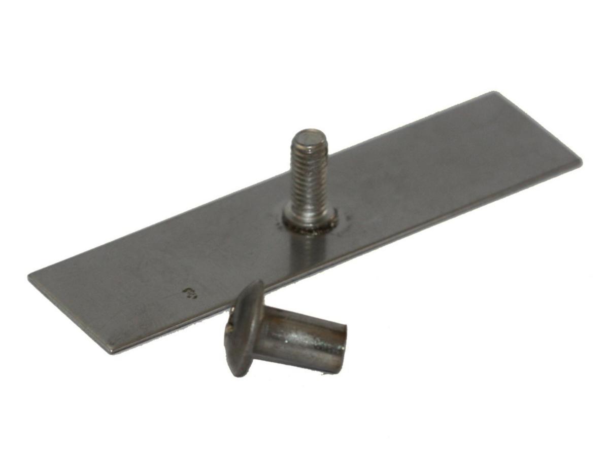 Adhesive Plate Double, Design4Bath - DESIGN4BATH,GLUE PLATE D-CLAMP SS 60X16X1MM-M4X10,10-PACK