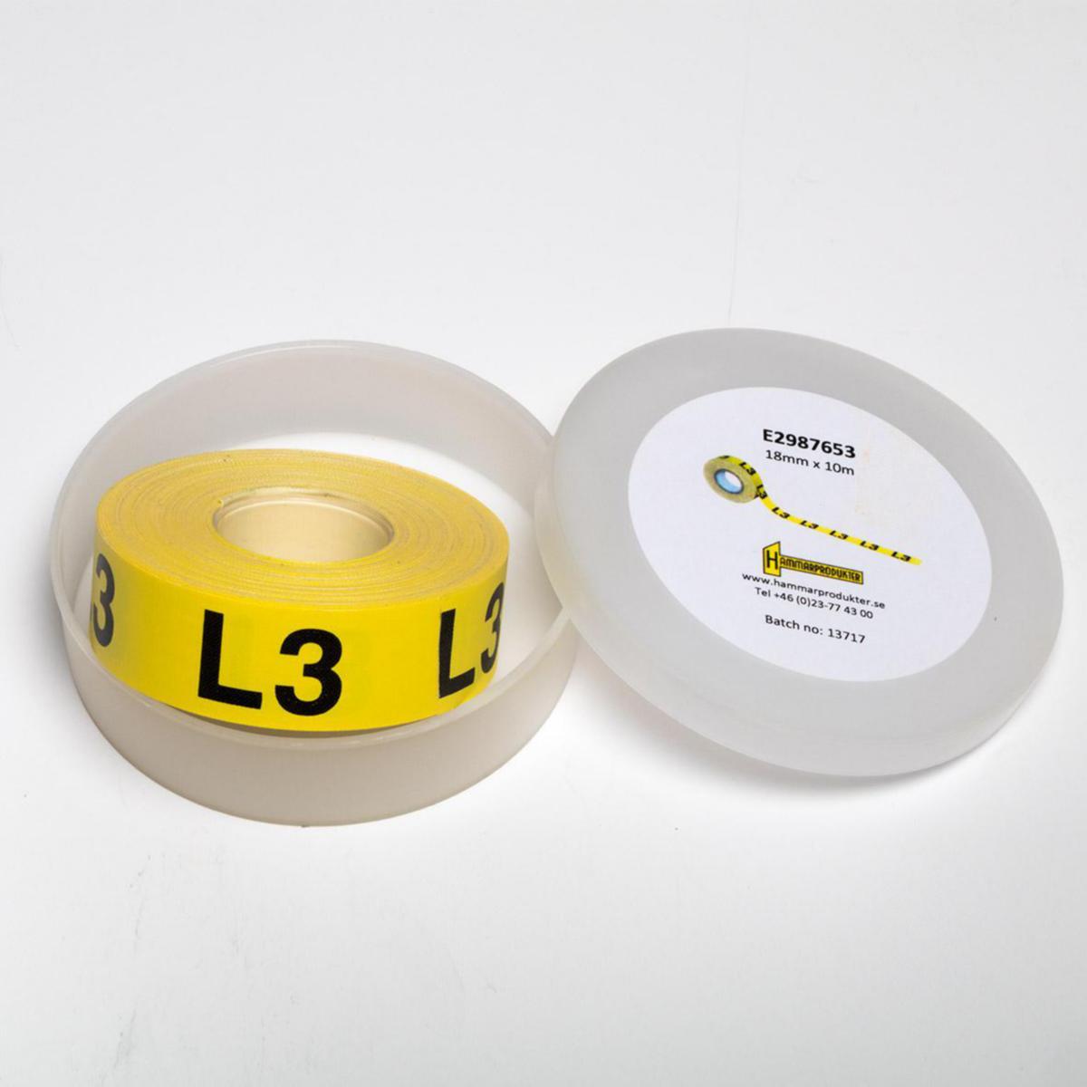 Phase-marking tape woven-backing - PHASEMARKING TAPE L3 10M