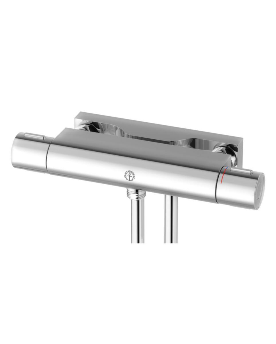 Shower mixer New Nautic - thermostat, Gustavsberg - GBG NEW NAUTIC SHOWER MIXER 160/40CC, W BRACKET, CHROME