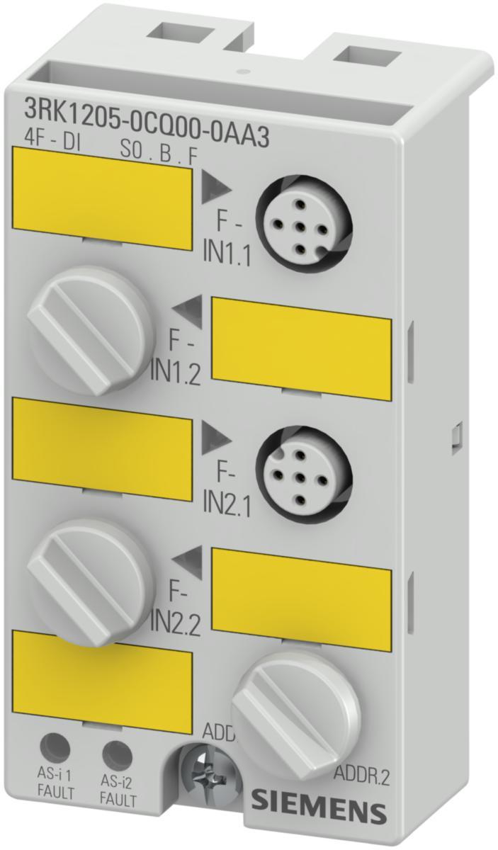 AS-interface K45-moduler Digitala in med tillbehör, IP 67 - SÄKERMOD ASI K45F 4F-DI 3RK1205-0CQ00-0AA3