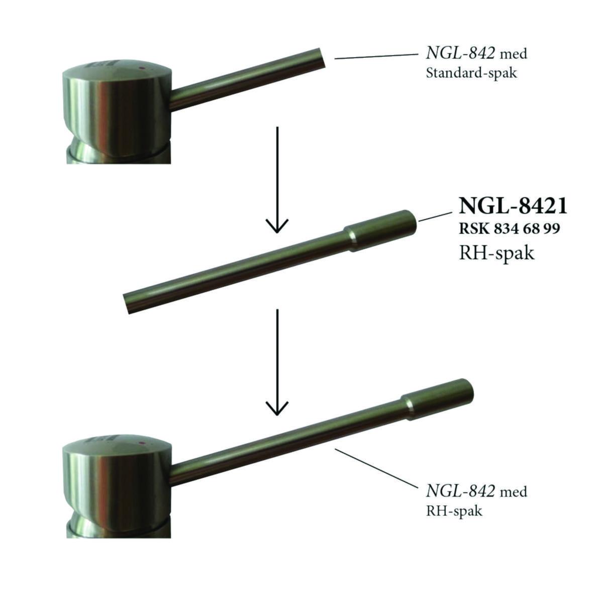 Spak NGL-8421 för tvättställsblandare, NGL - NGL ROSTFRI RH-SPAK TILL NGL-830, 832, 842 OCH 892