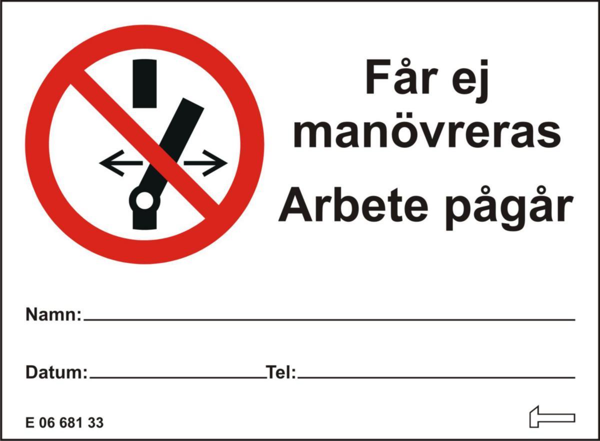 Sign plate F14M - SIGN IN SWEDISH F14M