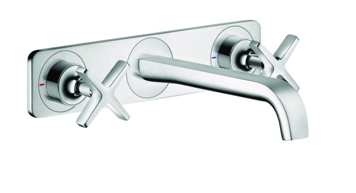 Tvättställsblandare Citterio E 3-hål tvstbl vägg, Hansgrohe - HANSGROHE TVÄTTSTÄLLSBLANDARE CITTERIO E 3-HÅL VÄGG KROM
