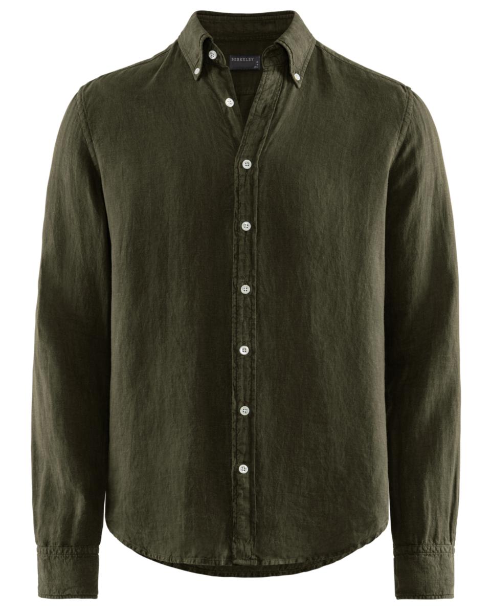 Skjorta Berkeley 3002832 David Seaside Tailored - SKJORTA BERKELEY 3002832 LINEN TAILORED OLIVEGRÖN STL 37