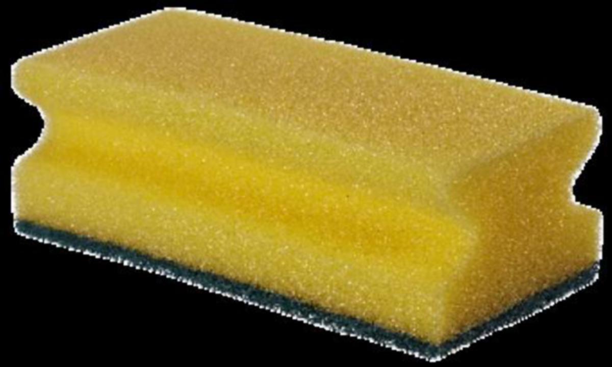 Cleaning sponge Crown Green - CLEANING SV KRON GREEN 10-P PES/PA W GRIP STLK 14X7X5