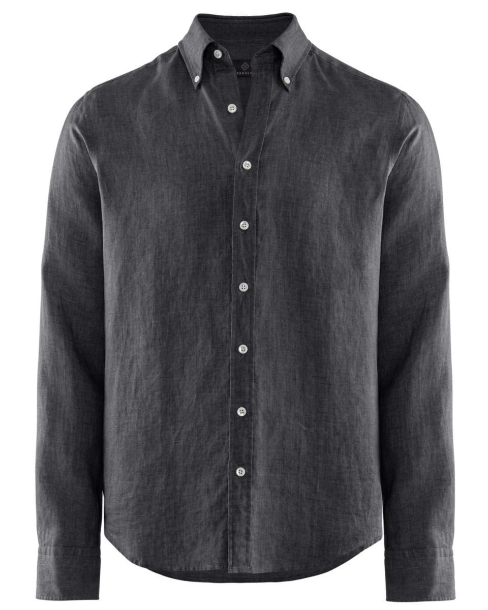 Skjorta Berkeley 3003122 John Belmont Regular - SKJORTA BERKELEY 3003122 LINEN REGULAR MÖRKGRÅ STL 47