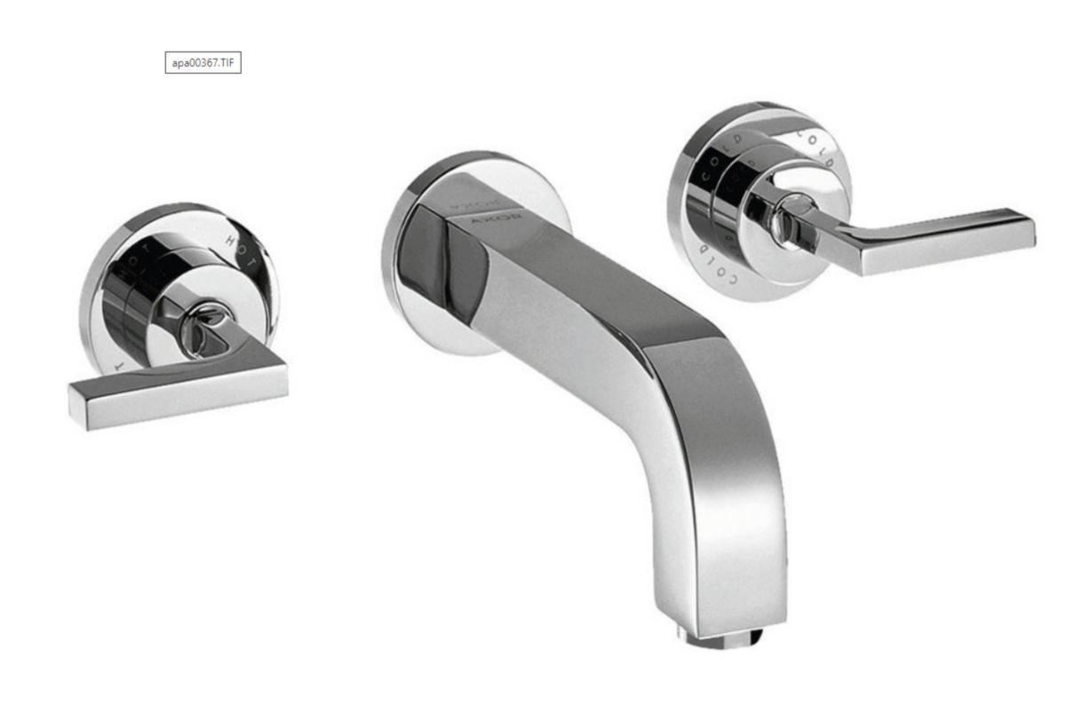 Tvättställsblandare AX Citterio 3-hål tvstbl vägg, Hansgrohe - HANSGROHE TVÄTTSTÄLLSBLANDARE AX CITTERIO 3-HÅL VÄGG KROM
