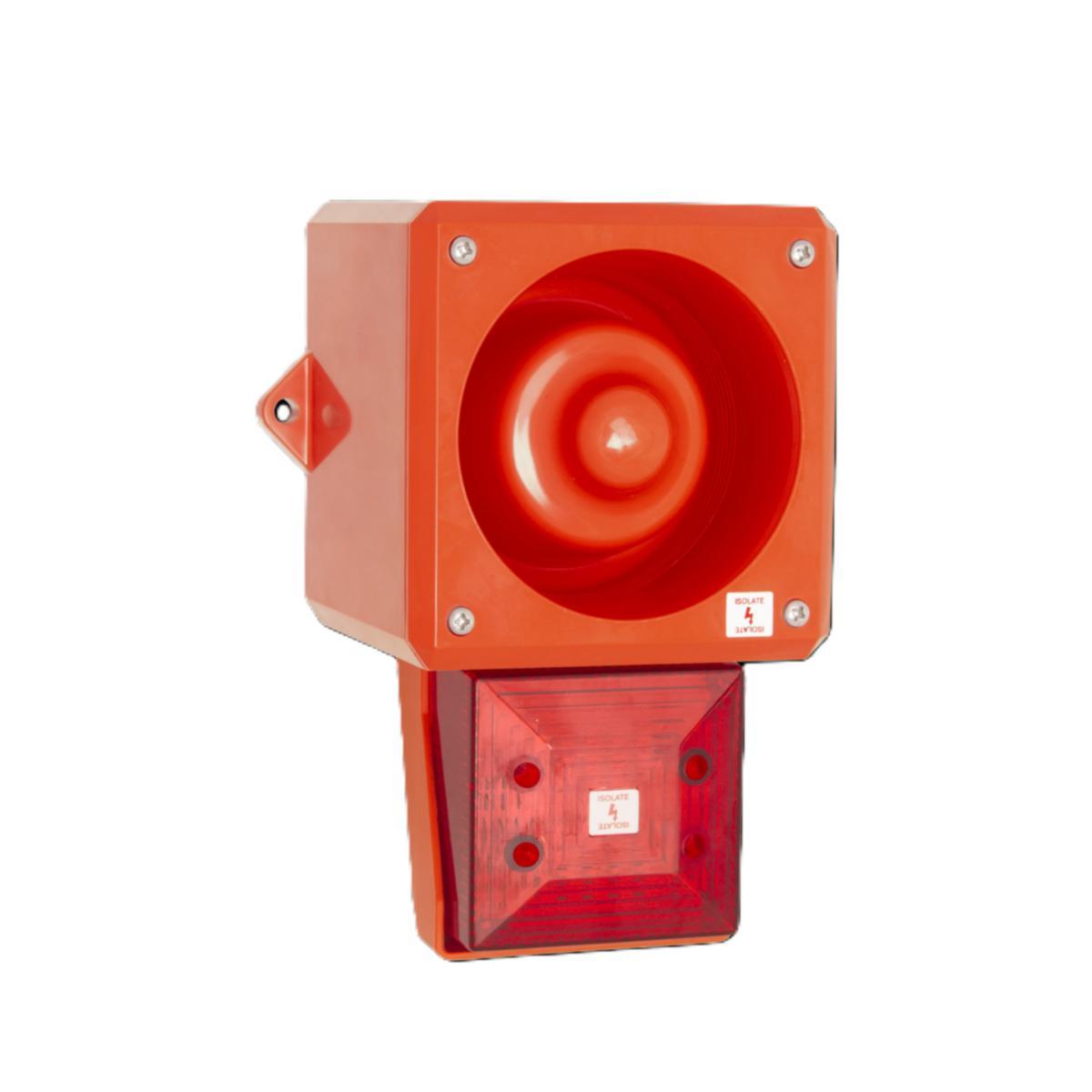 Blixtljus/siren YL50 - SIR/BLIXT YL50 RÖD 24DC 112DB YL50/DL/R/25/RF/HV/WR(2)