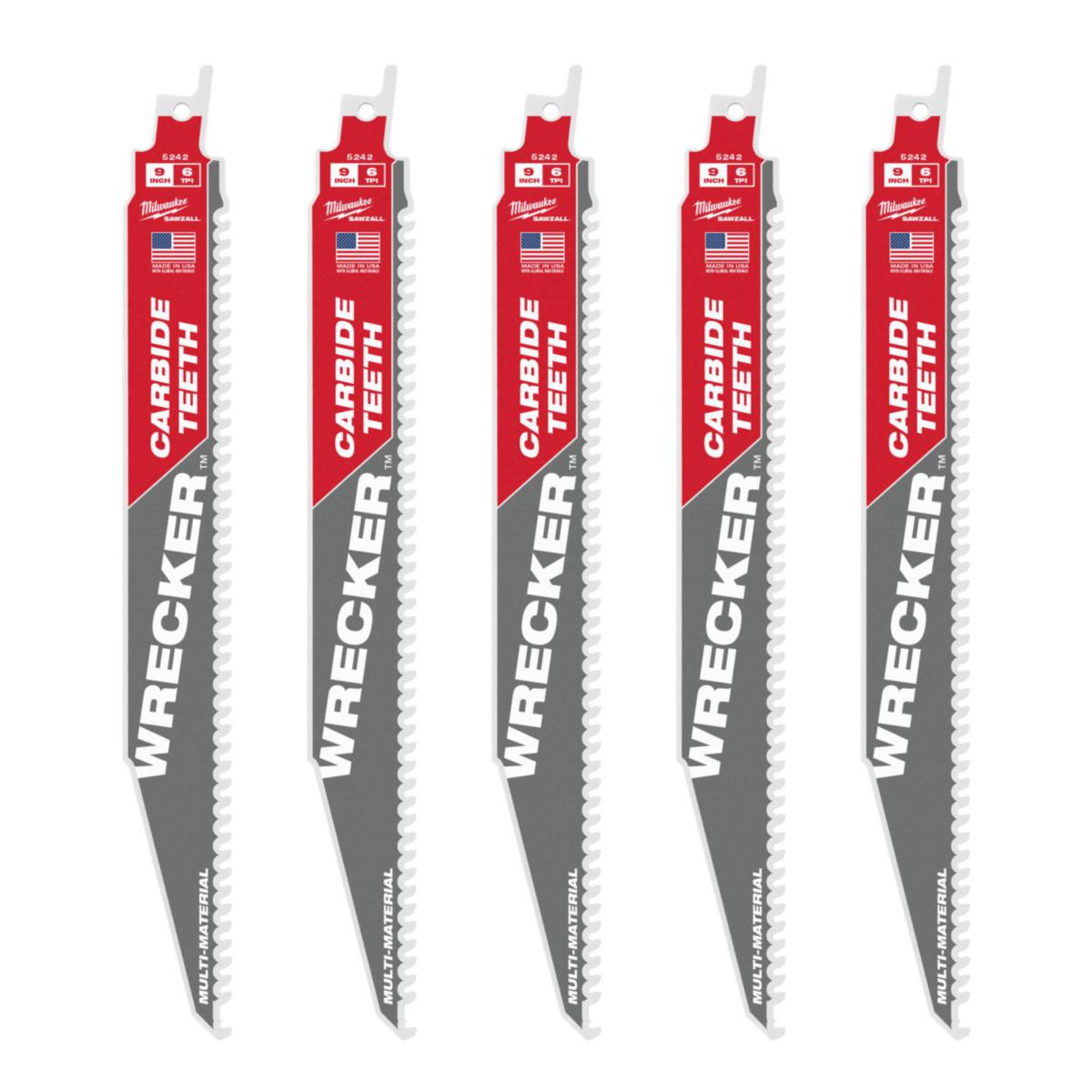 Sawzall Blade Milwaukee WRECKER CARB - SAWZALL BLADE MILWAUKEE WRECKER CARB 230X6 5P