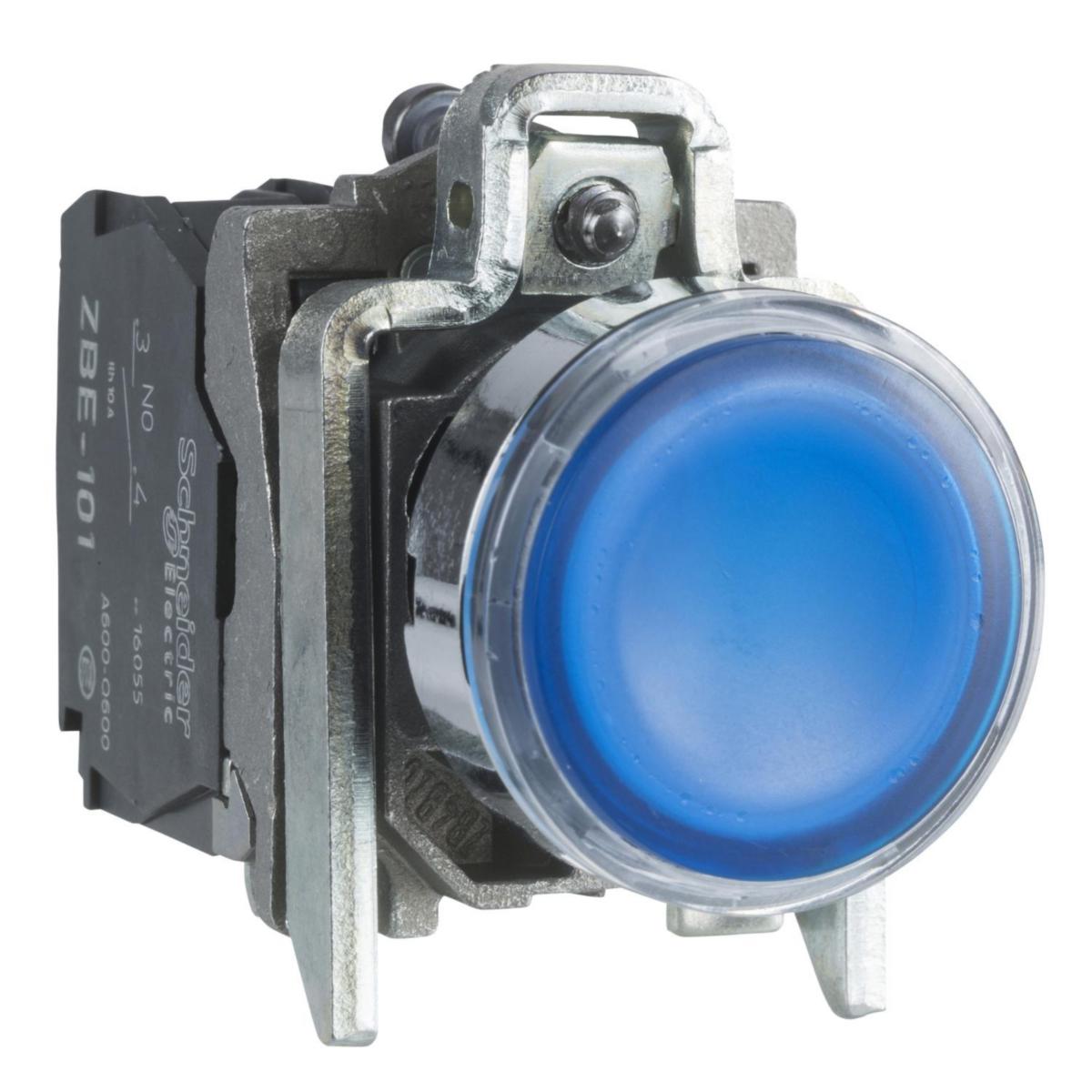 Lit push button XB4BW with spring-loaded flat button inbuilt LED - JOYSTICK CPNTACT BLOCK XB4BW36M5
