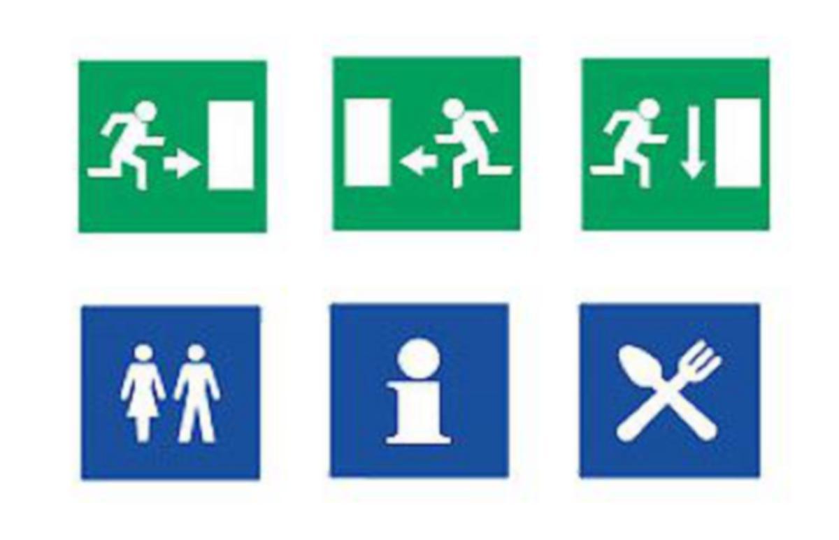 Piktogram till Nödbelysningsarmatur Alucube med piktogram, Kamic - PIKTOGRAM NED SW-4XX/D