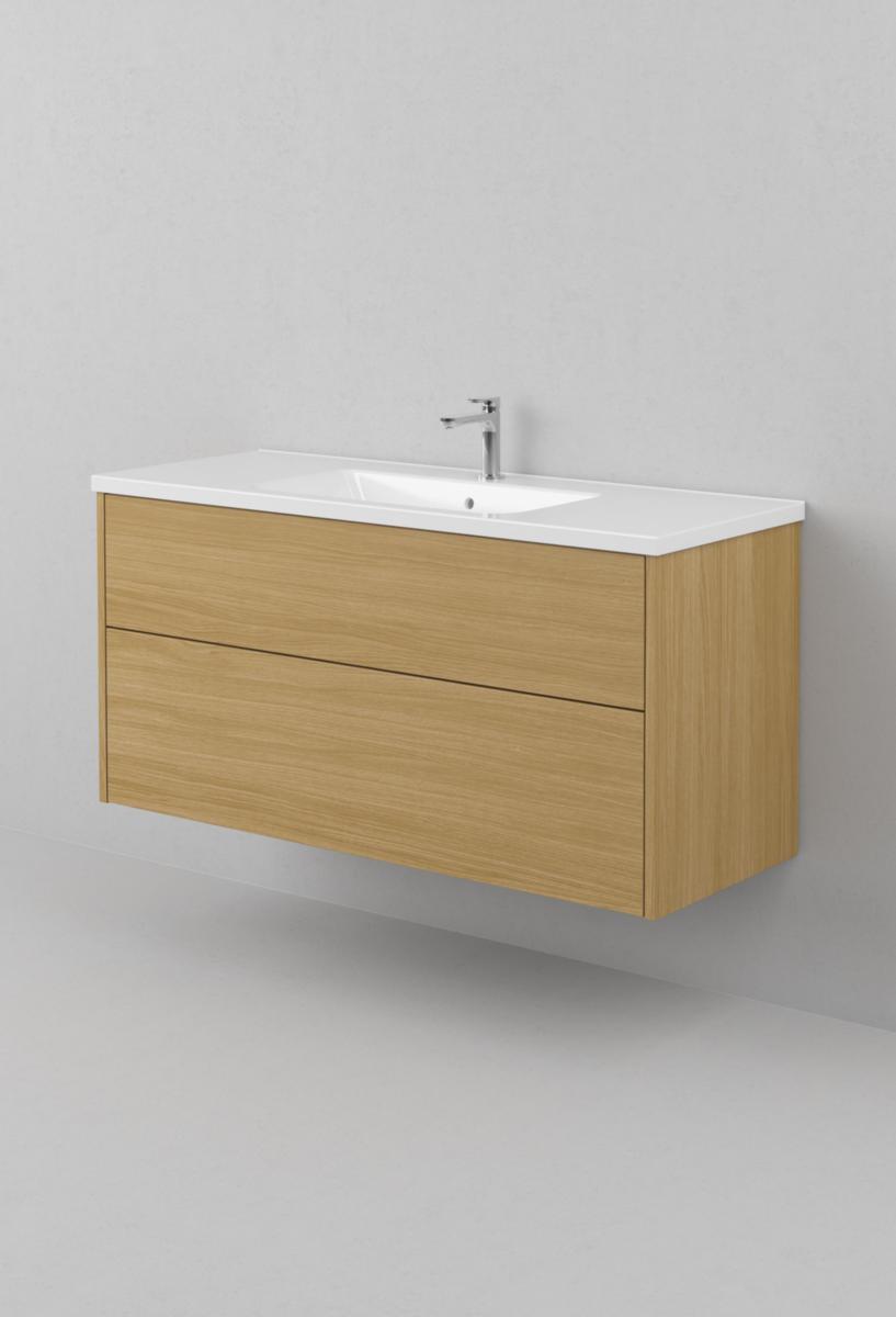 Tvättställsskåp GRAND SOLID 120, INR - INR KOMMOD GRAND SOLID 120 NATURAL OAK, 2 LÅDOR