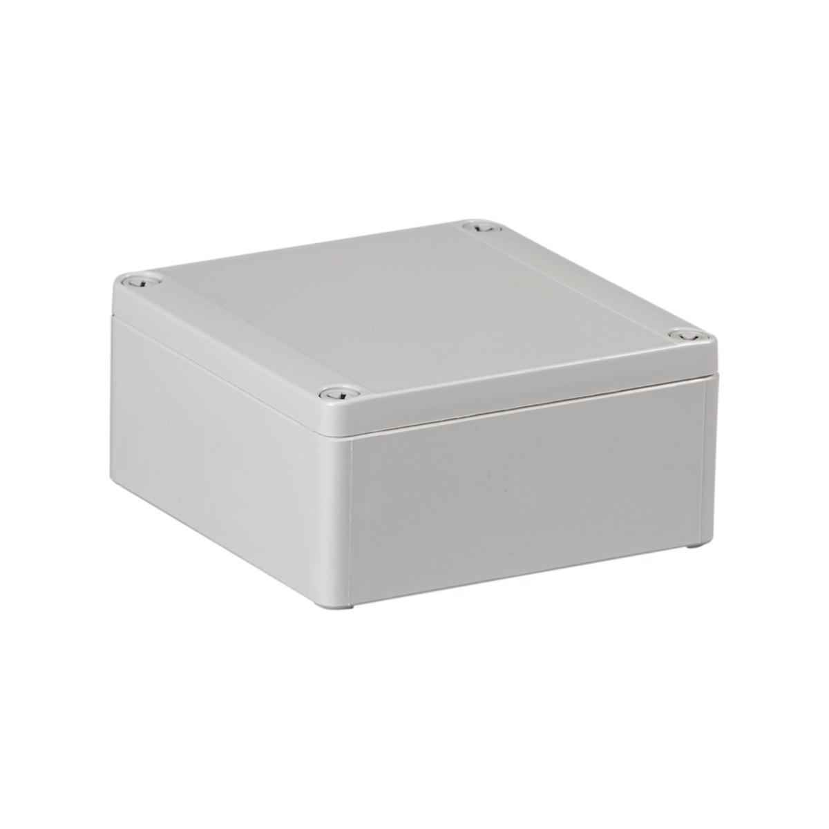 Kapsling Cubo S, ABS, med grått lock släta sidor - KAPSL ABS GRÅTT L 125X125X60 SABP131306G