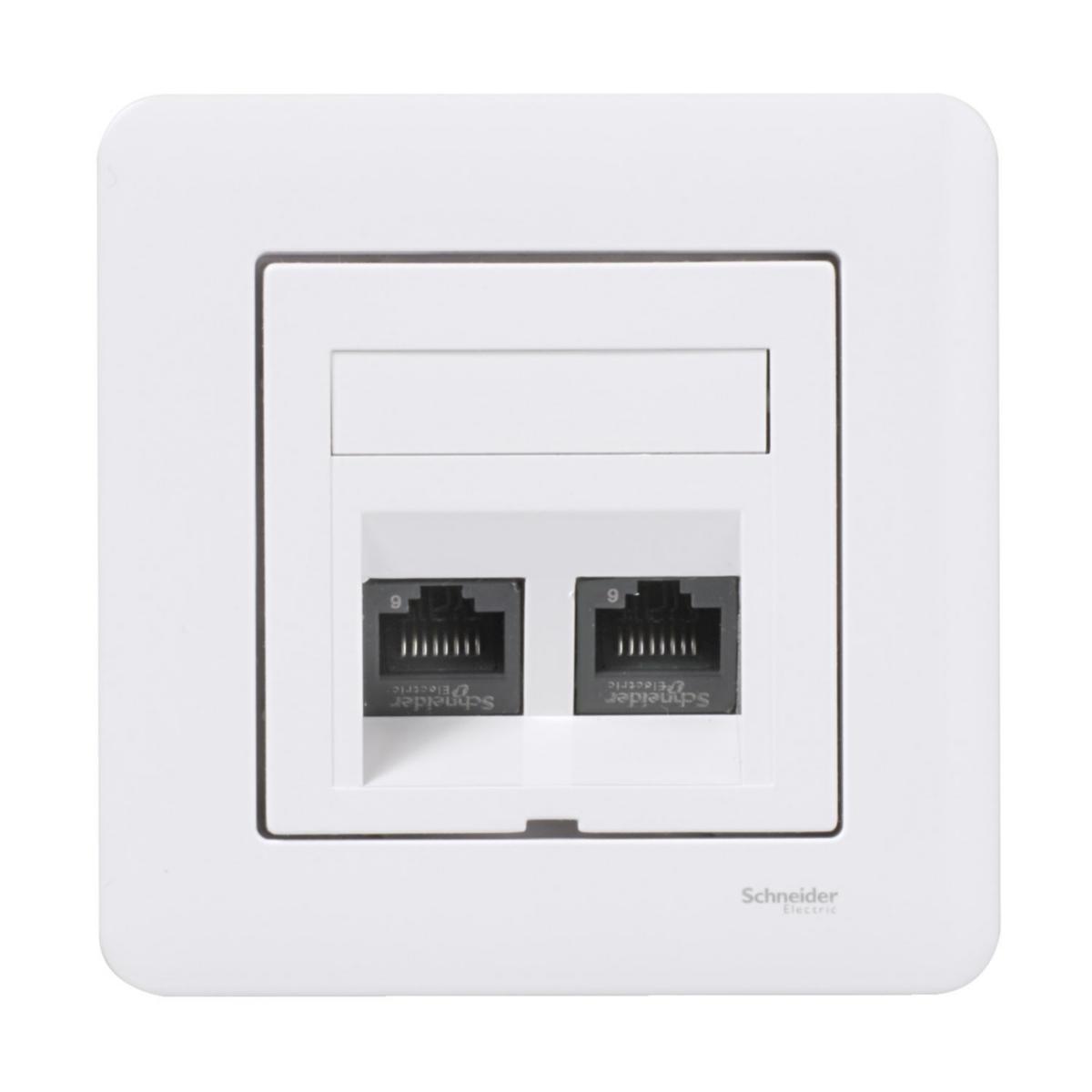 Complete module socket Exxact 2xC6 UTP, Schneider - MOD-PL EXXA RAM 2XK6PLP VI WH WDE002425 VINKLAD