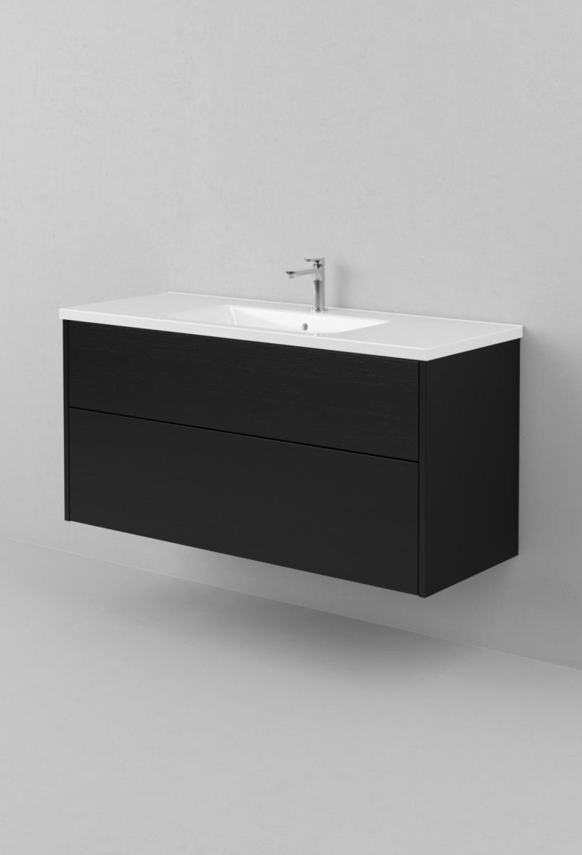 Tvättställsskåp GRAND SOLID 120, INR - INR KOMMOD GRAND SOLID 120 BLACK OAK, 2 LÅDOR