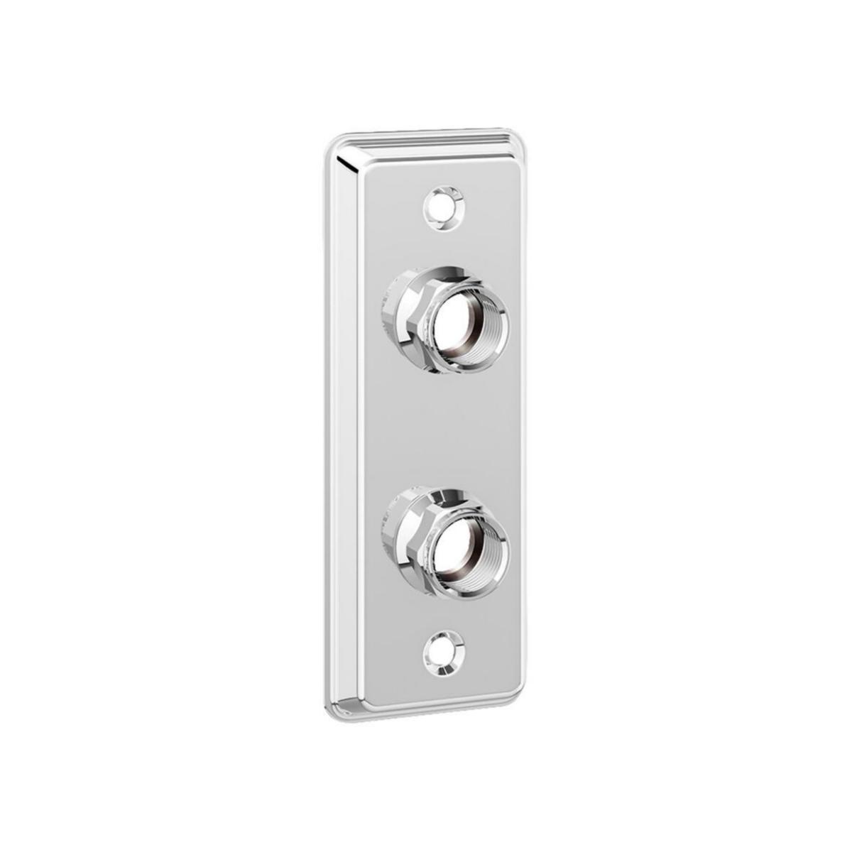 Wall plate 2-hole 60cc A-Pex, Trio - TRIO WALL BRACKET DOUBLE 60C/C G15-ø15PEX.STAINLESS. POL.