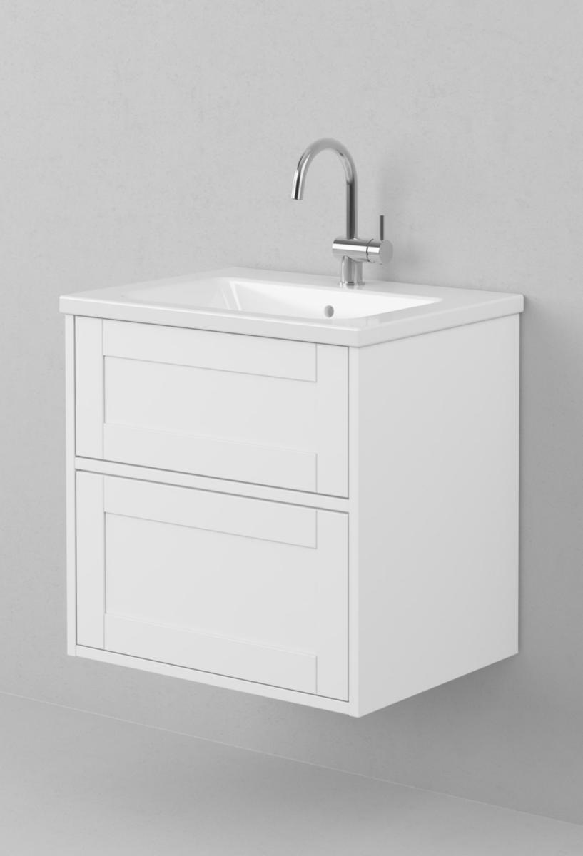 Tvättställsskåp GRAND Classic, INR - INR KOMMOD GRAND CLASSIC 60 PREMIUM WHITE, 2 LÅDOR