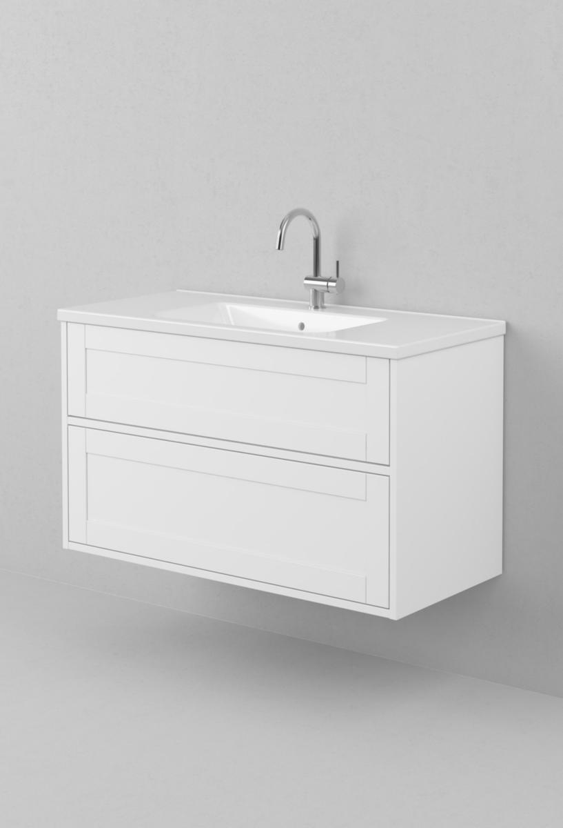 Tvättställsskåp GRAND Classic, INR - INR KOMMOD GRAND CLASSIC 100 PREMIUM WHITE, 2 LÅDOR