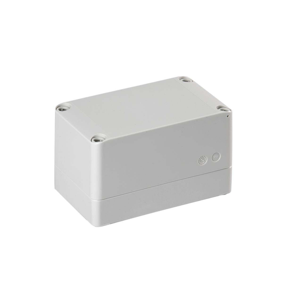 Kapsling Cubo S, ABS, med grått lock släta sidor - KAPSL ABS GRÅTT L 75X125X75 SABP081308LG