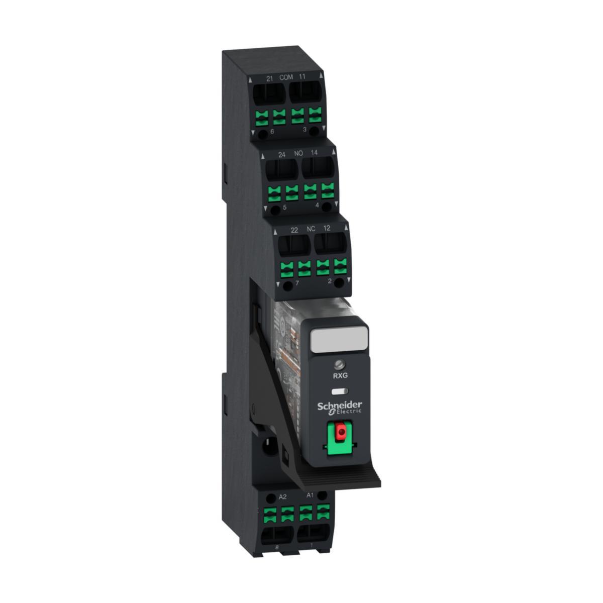 Interfacerelä RXG inkl. sockel - RELÄ RXG 2C/O 5A LED 24VAC RXG22B7PVP