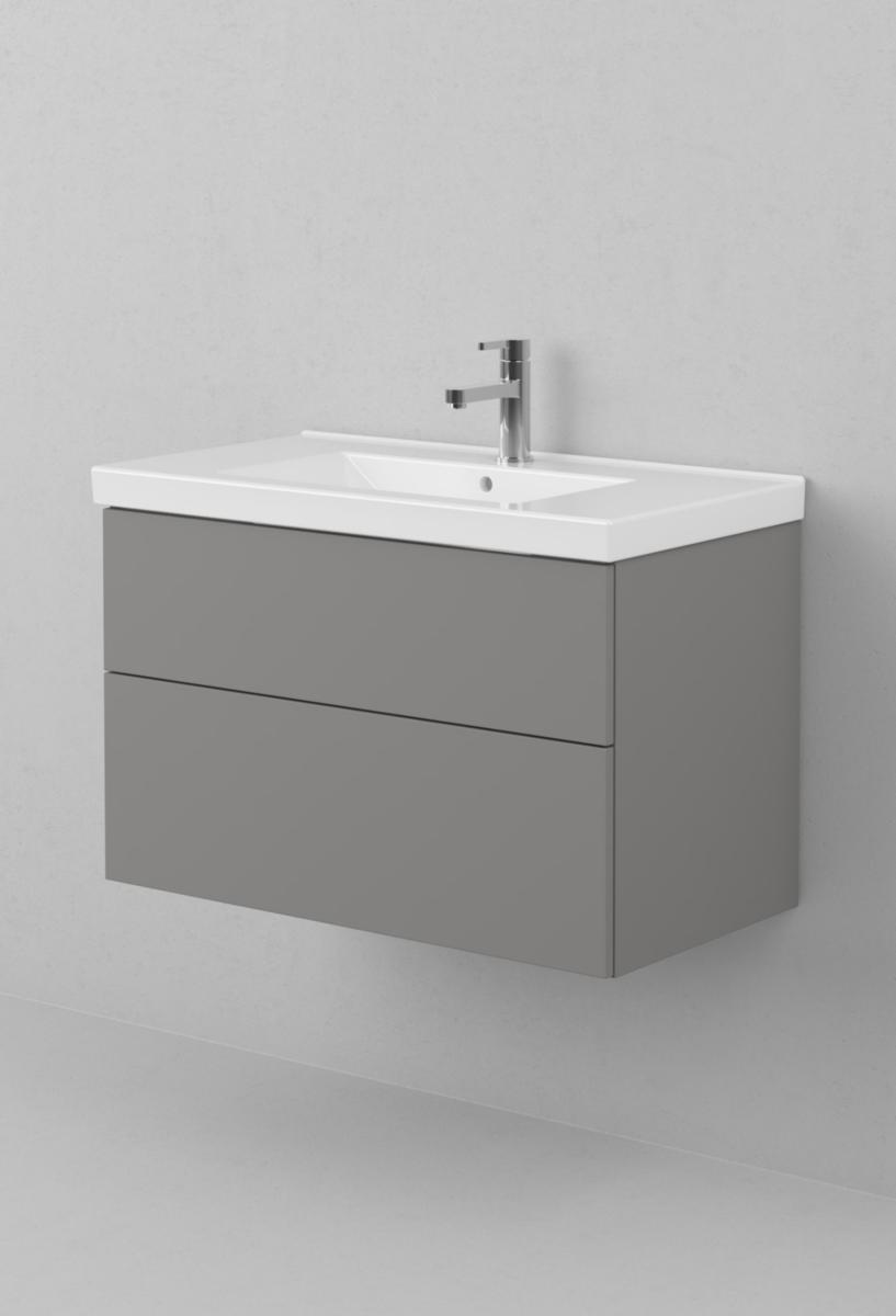 Tvättställsskåp VISKAN Solid 80, INR - INR KOMMOD VISKAN SOLID 80 STILL GREY, 2 LÅDOR