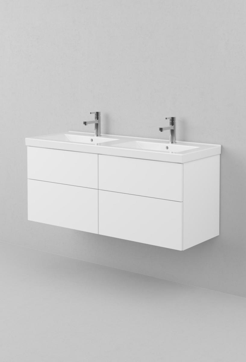 Tvättställsskåp VISKAN Solid 120, INR - INR KOMMOD VISKAN SOLID 120 D PREMIUM WHITE, 4 LÅDOR