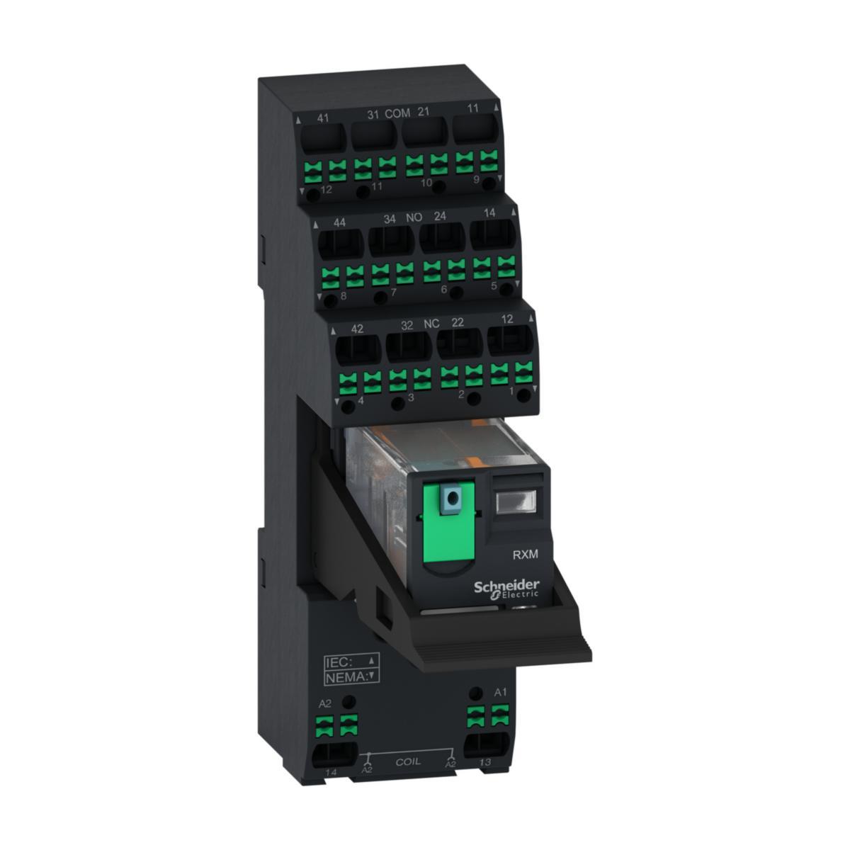 Miniatyrrelä RXM2 med sockel - RELÄ RXM 2C/O 10A 24VDC RXM2AB2BDPVP